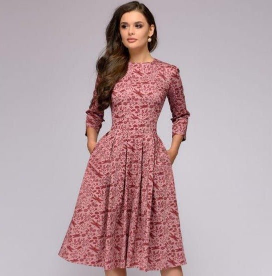 Charly - Retrozo Elegant, Mid-Length Dress