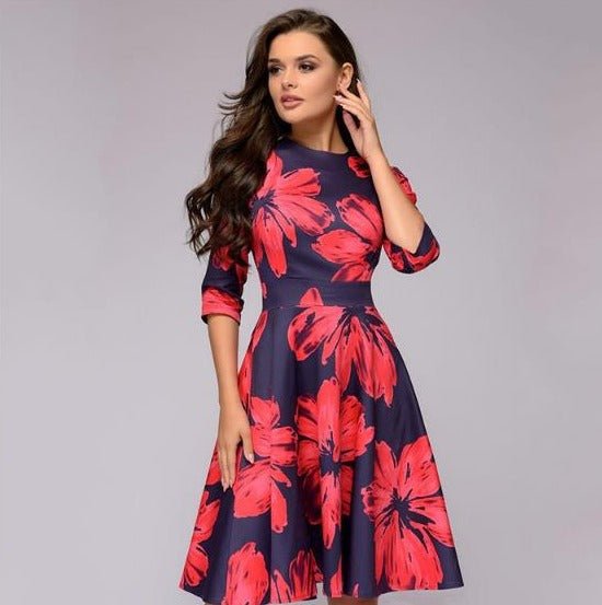 Charly - Retrozo Elegant, Mid-Length Dress