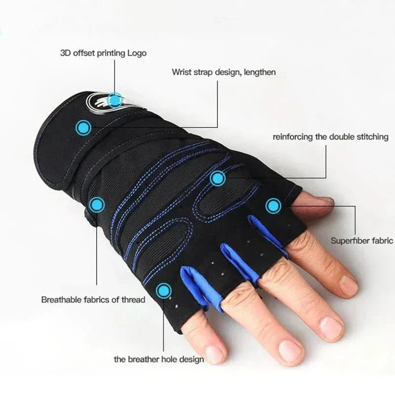 Charly | Shock-resistant training gloves with wrist support | For weight training, fitness & cycling