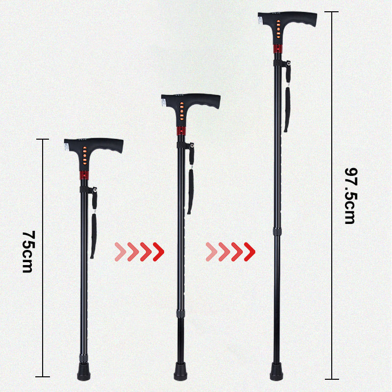 Charly | Smart Walking Stick | LED Light Radio Emergency Alarm | Adjustable