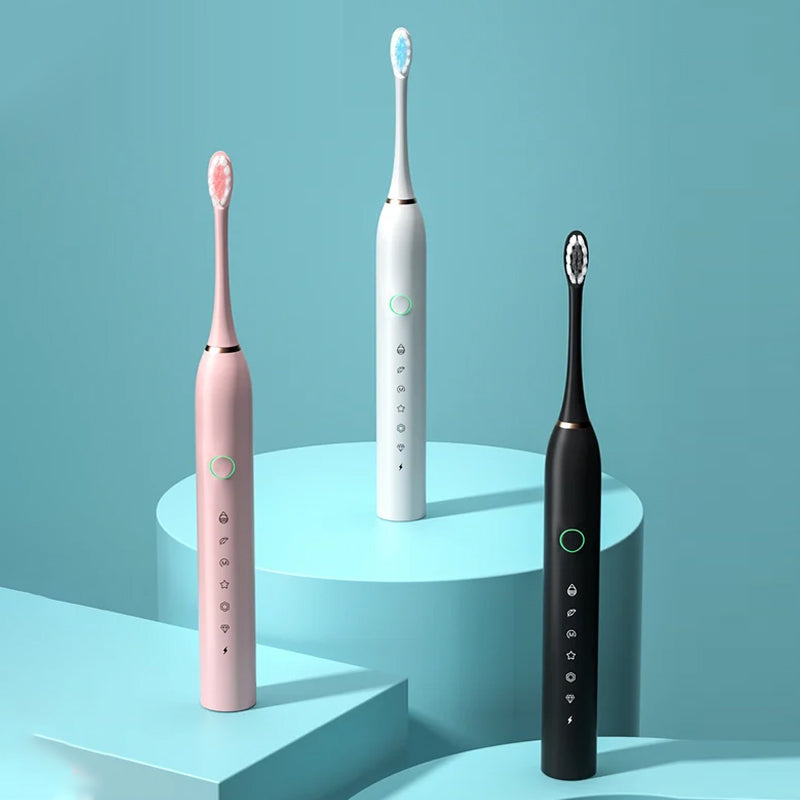 Charly | Sonic Electric Toothbrush | 6 Modes & IPX7 Waterproof | White, Black, Pink