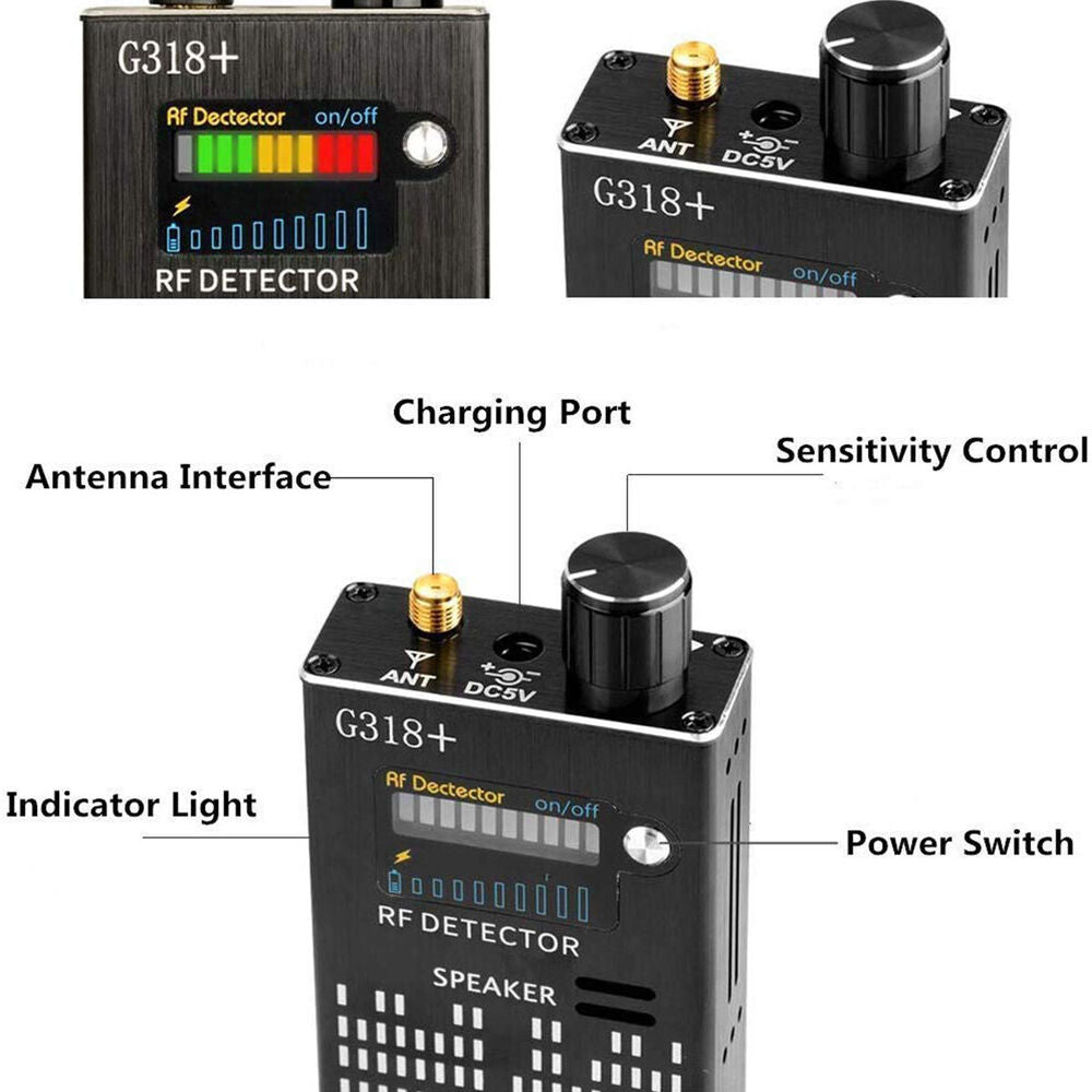 Charly | Spy Signal Detector, RF Detector, Hidden Camera, Laser Lens, GSM-GPS Device Finder