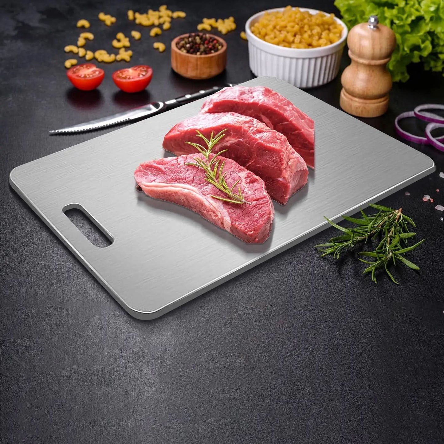Charly | Stainless Steel Cutting Board for Professionals & Home Cooks