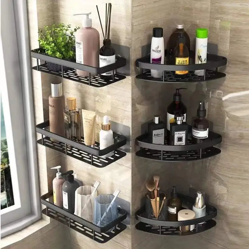 Charly | Stylish and Practical No-Drill Shower Corner Shelf – Space-Saving Bathroom Storage Rack