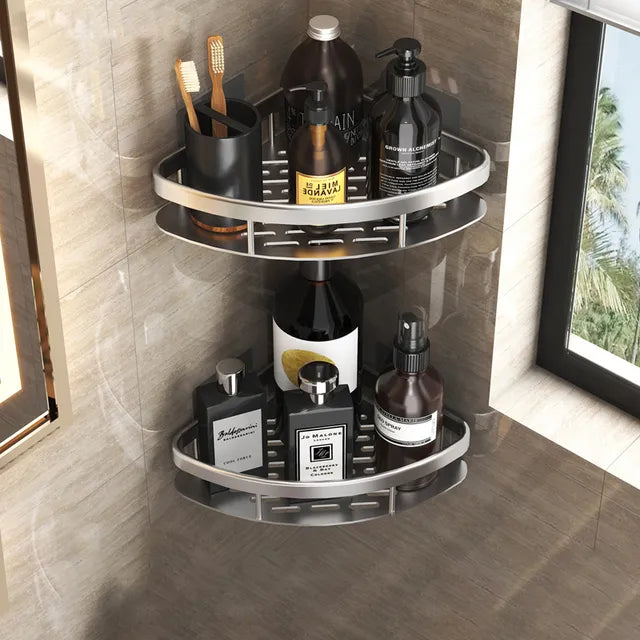 Charly | Stylish and Practical No-Drill Shower Corner Shelf – Space-Saving Bathroom Storage Rack