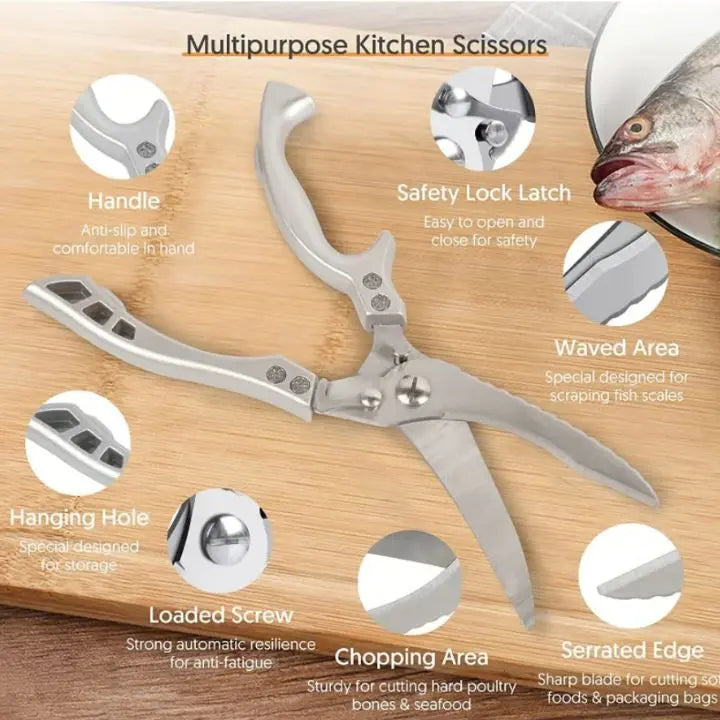 Charly | Super strong kitchen scissors – stainless steel & effortless cutting