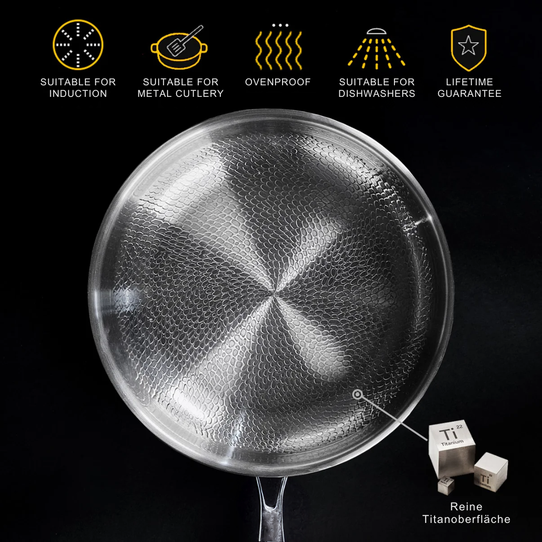 Charly | Titanium Frying Pan | Non-Toxic, Naturally Non-Stick & Ideal for Healthy Cooking