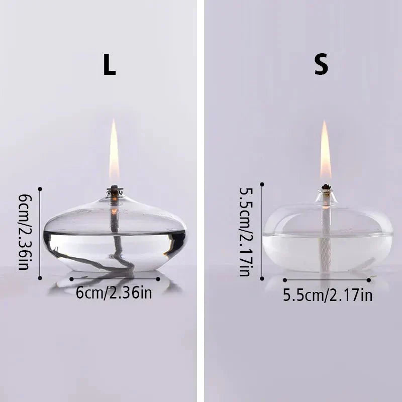 Charly | Transparent Glass Oil Lamp as Candle Holder