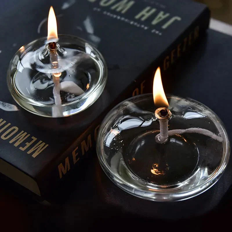 Charly | Transparent Glass Oil Lamp as Candle Holder