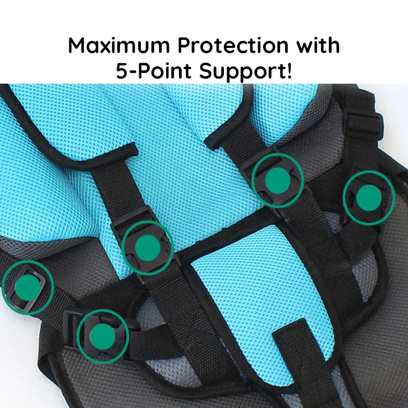 Charly | Travel Car Seat Portable Toddler Booster Safety Compact Harness Foldable