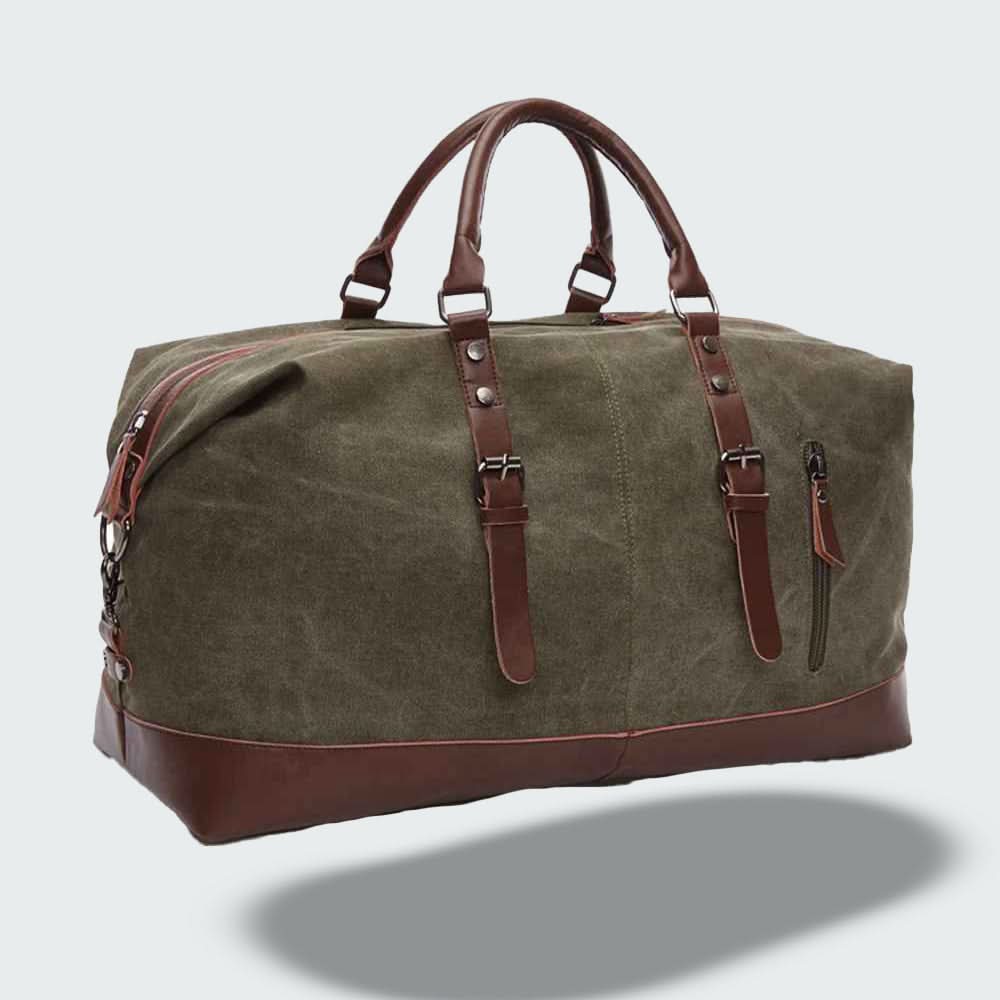Charly | Travel Duffle Bag in Waxed Canvas – Durable and Waterproof with Leather Details