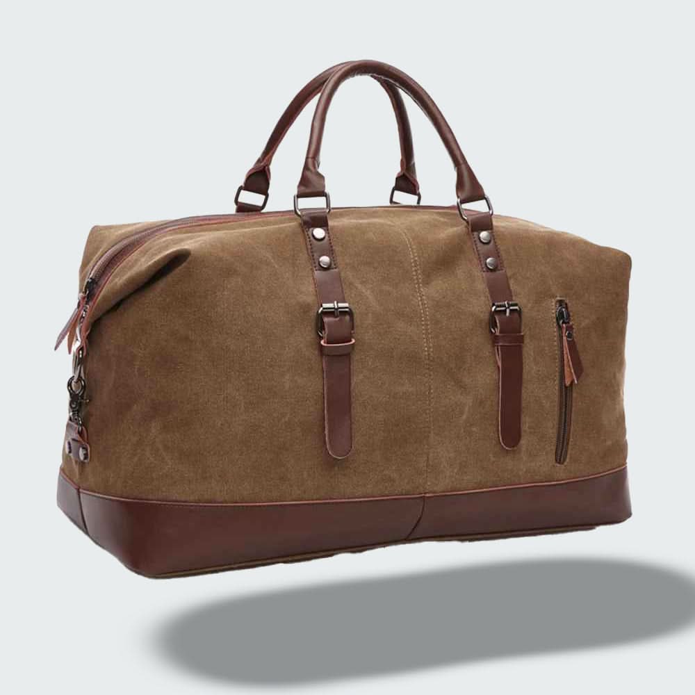 Charly | Travel Duffle Bag in Waxed Canvas – Durable and Waterproof with Leather Details