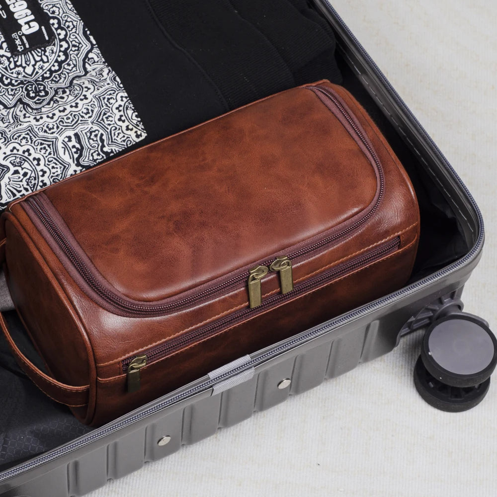 Charly | TravelTrek Luxury Bag – Leather Toiletry Bag with Waterproof Lining and YKK Zippers