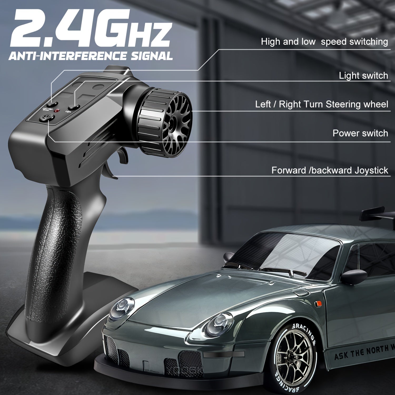 Charly | Ultimate 1:24 RC Drift Car with LED Wheels – Rechargeable 4WD Racing Toy