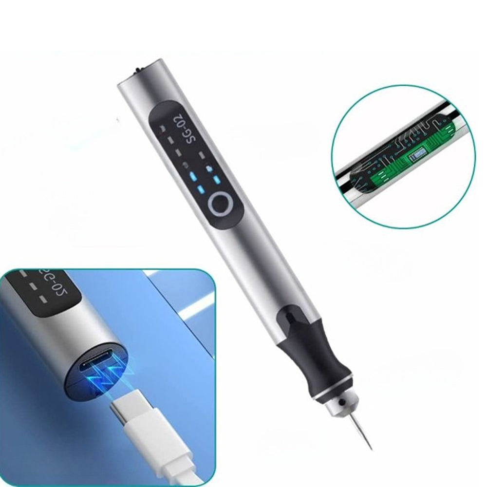 Charly | USB Rechargeable Engraving Pen | Precise and Quiet | Metal, Adjustable Speed