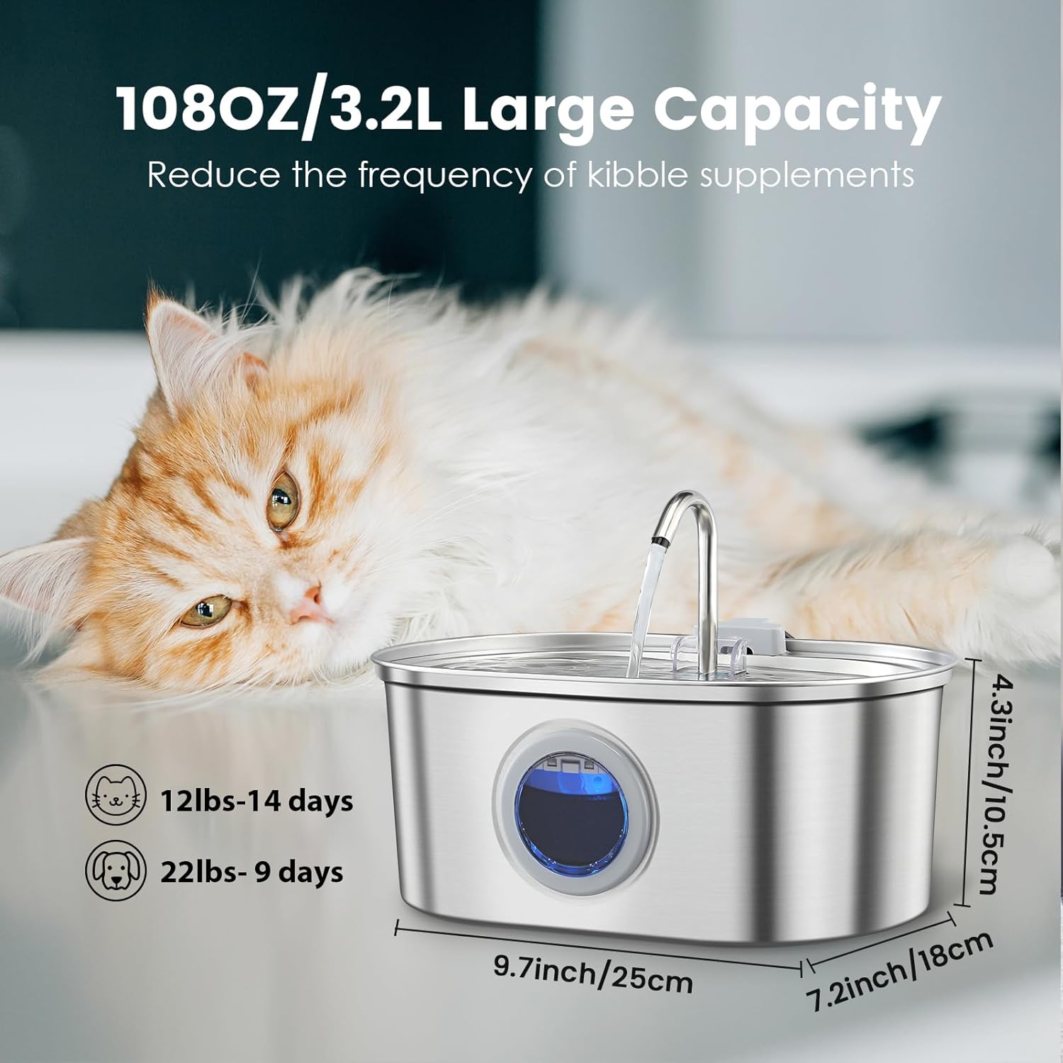 Charly | Water Fountain Stainless Steel 3.2L