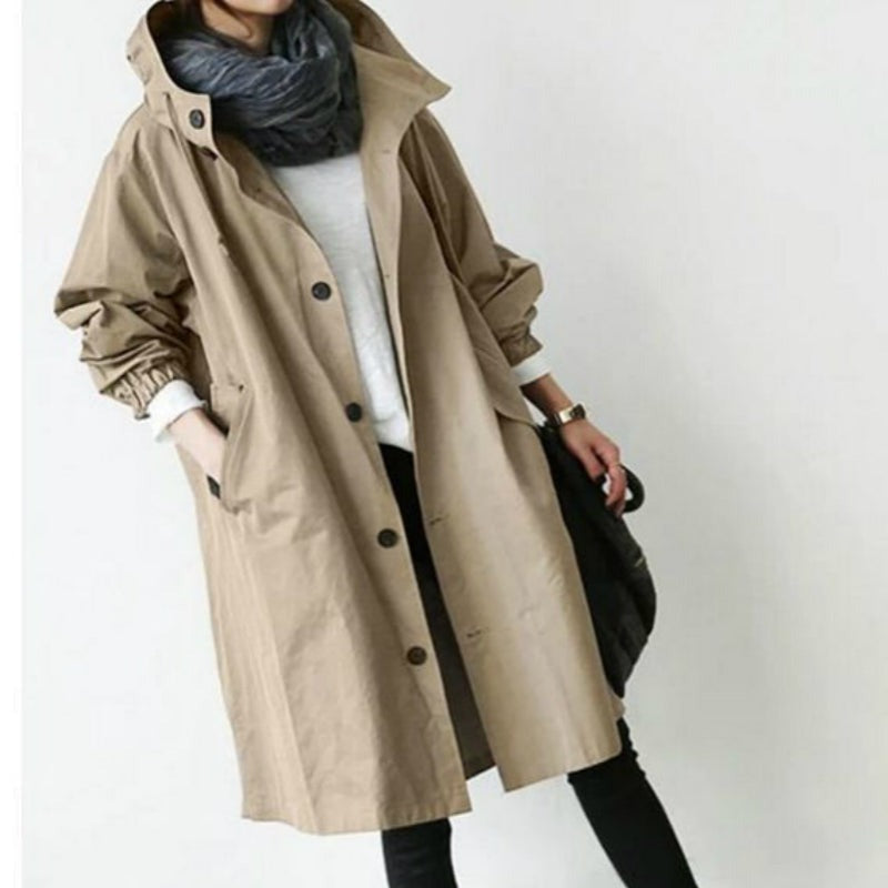 Charly | Waterproof and windproof trench coat for women with hood
