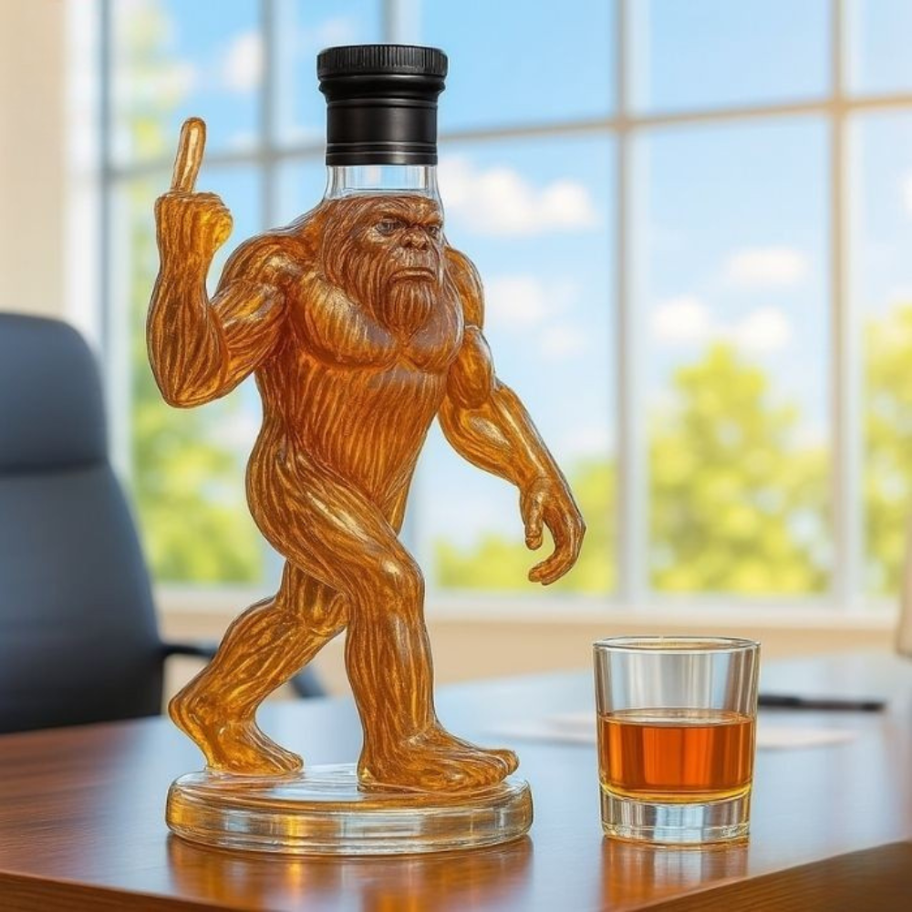 Charly | Whiskey Decanter Funny Bigfoot Glass Bottle