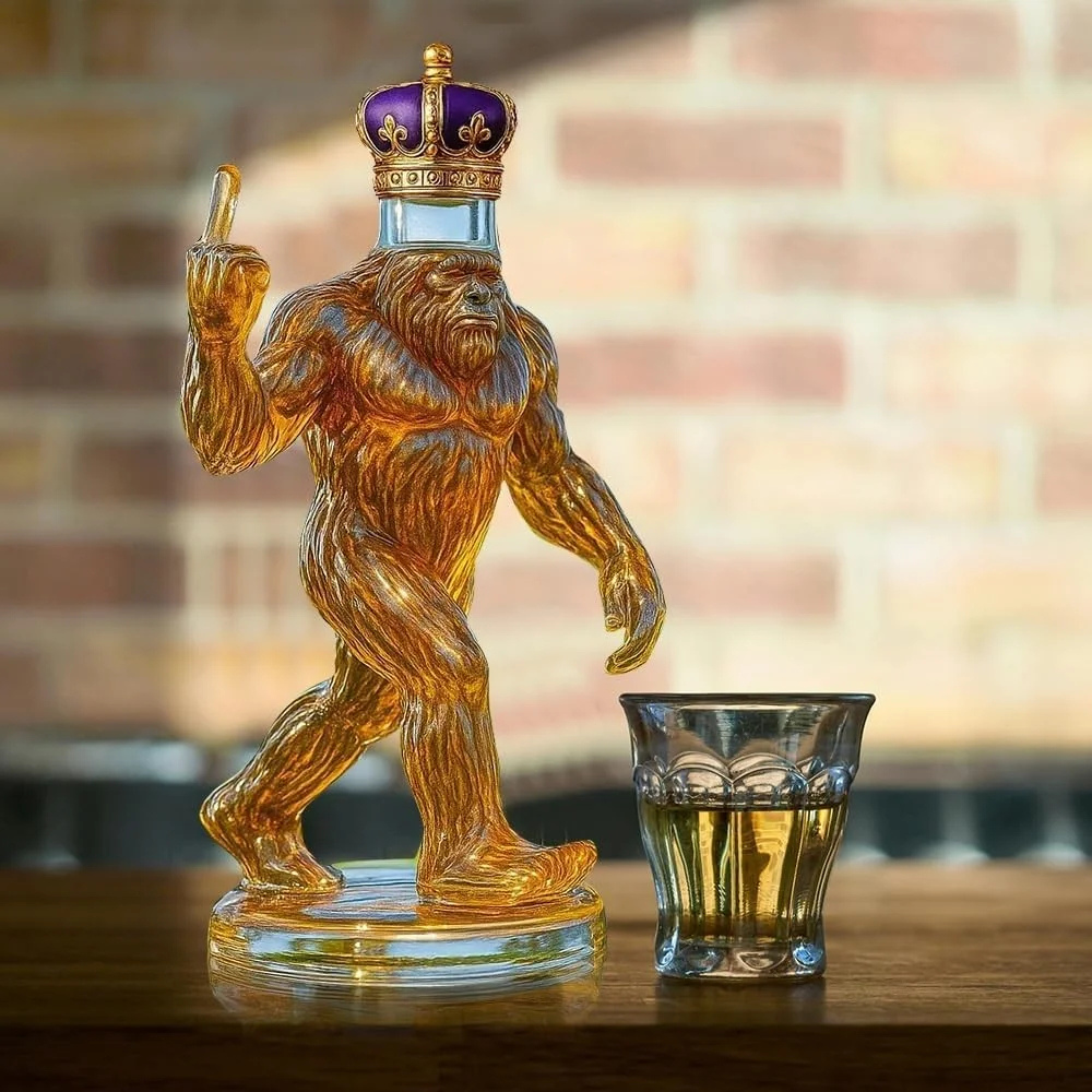 Charly | Whiskey Decanter Funny Bigfoot Glass Bottle