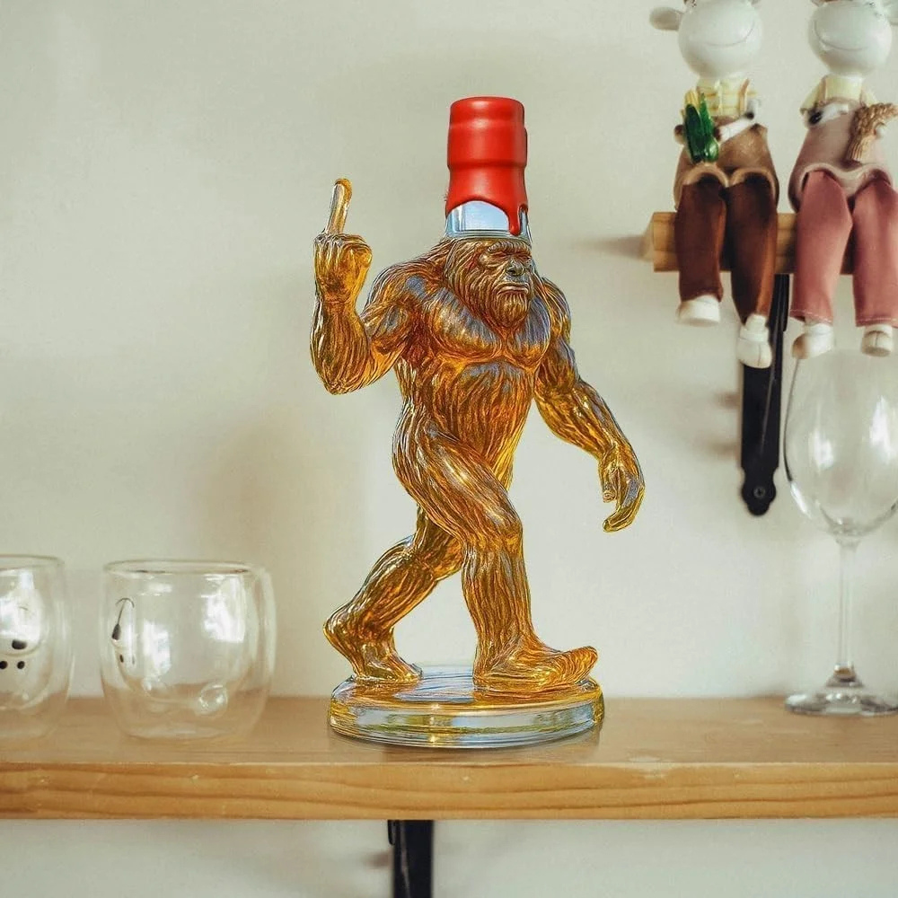 Charly | Whiskey Decanter Funny Bigfoot Glass Bottle