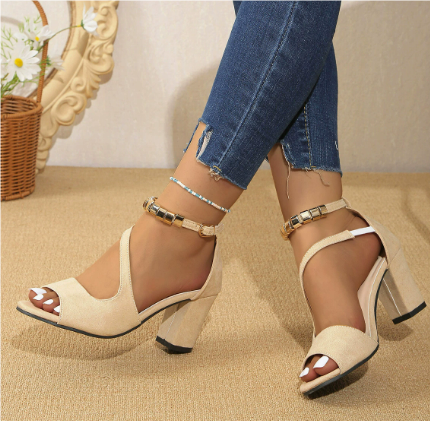 Charly | Women's Block Heel Sandals with Ankle Strap