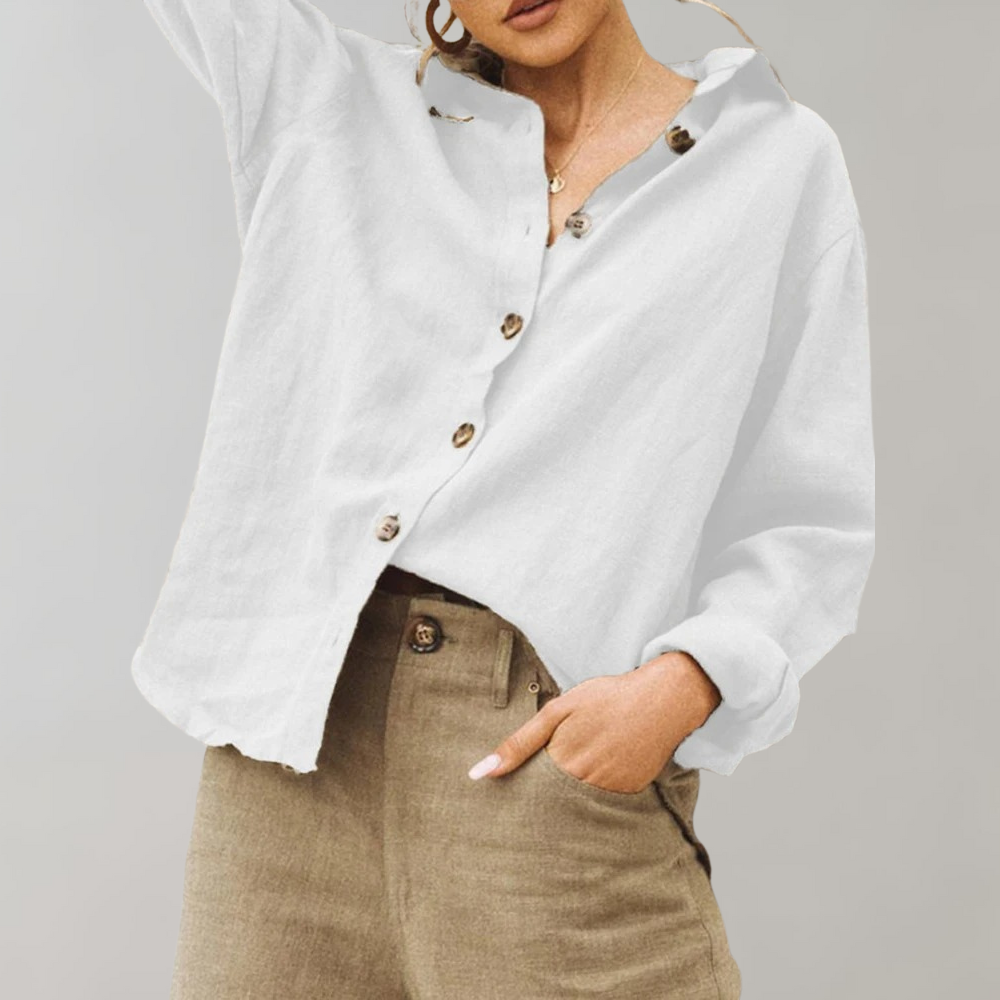 Charly | Women's Button-Down Blouse Loose Fit Shirt