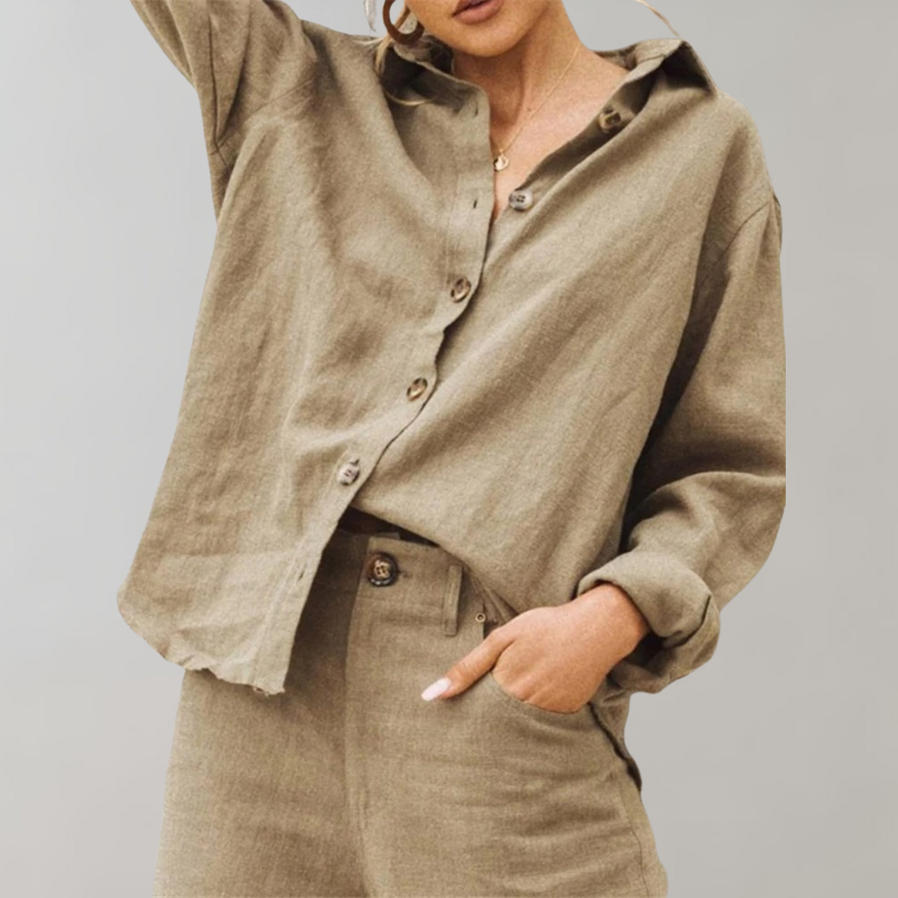 Charly | Women's Button-Down Blouse Loose Fit Shirt
