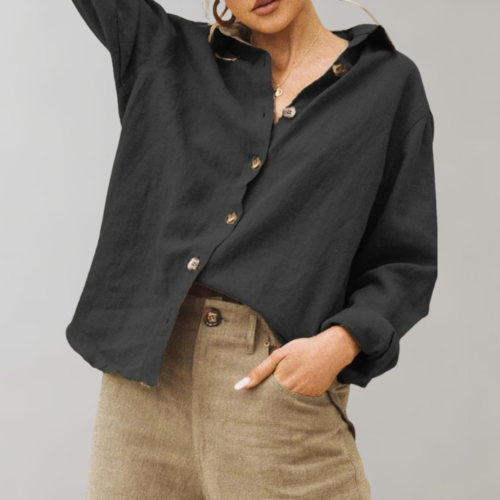 Charly | Women's Button-Down Blouse Loose Fit Shirt