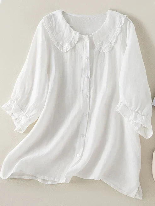 Charly | Women's Button-Down Ruffle Collar Shirt