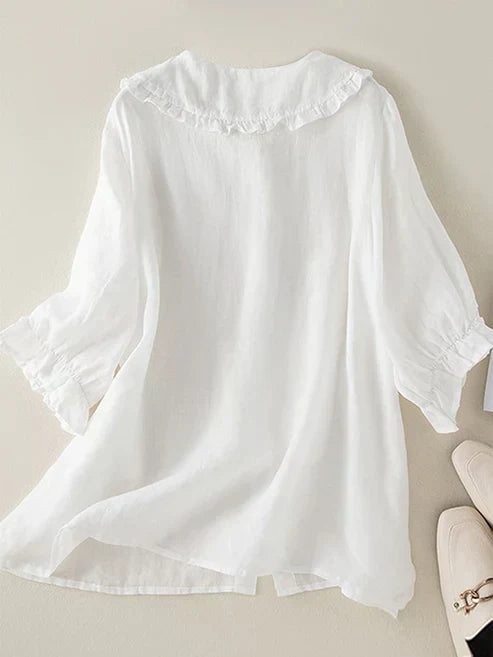 Charly | Women's Button-Down Ruffle Collar Shirt