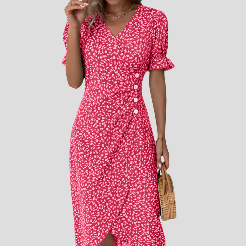 Charly | Women's Button Front Floral Midi Dress