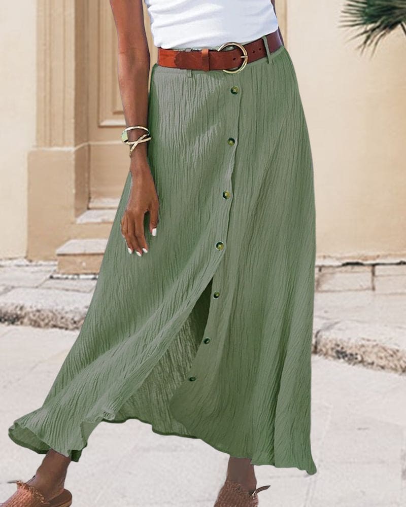Charly | Women's Button-Front Midi Skirt