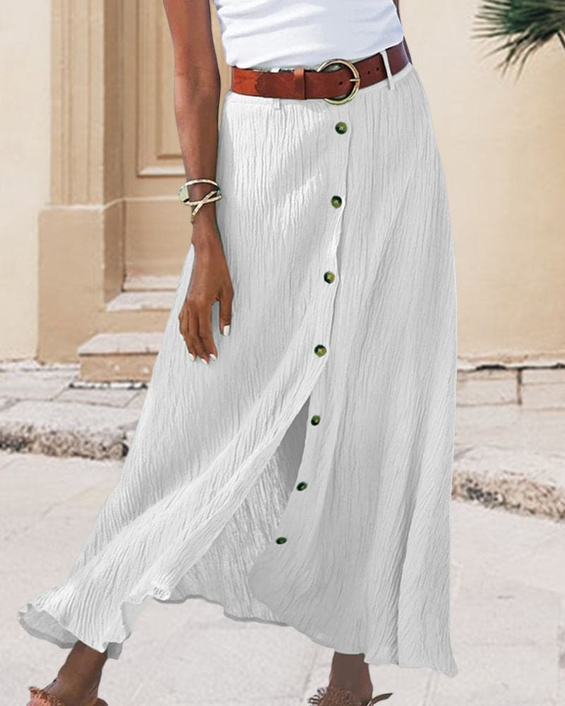 Charly | Women's Button-Front Midi Skirt