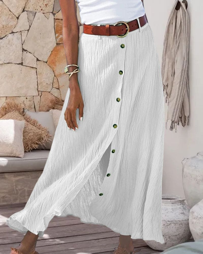 Charly | Women's Button-Front Midi Skirt