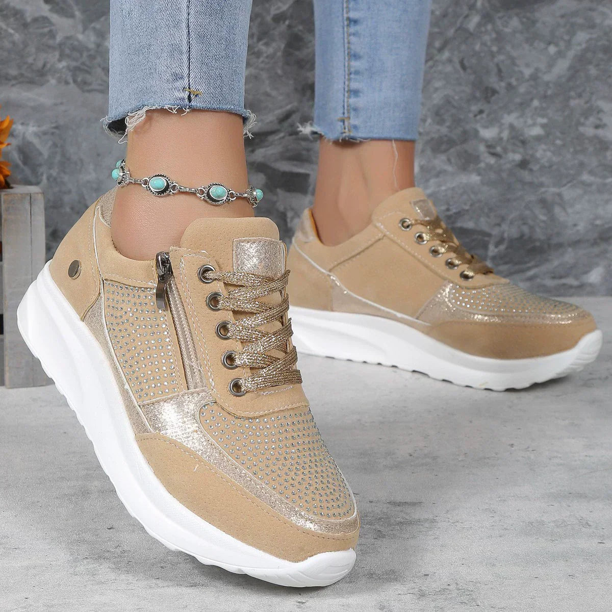 Charly | Women's Casual Bunion Relief Sneakers with Side Zip