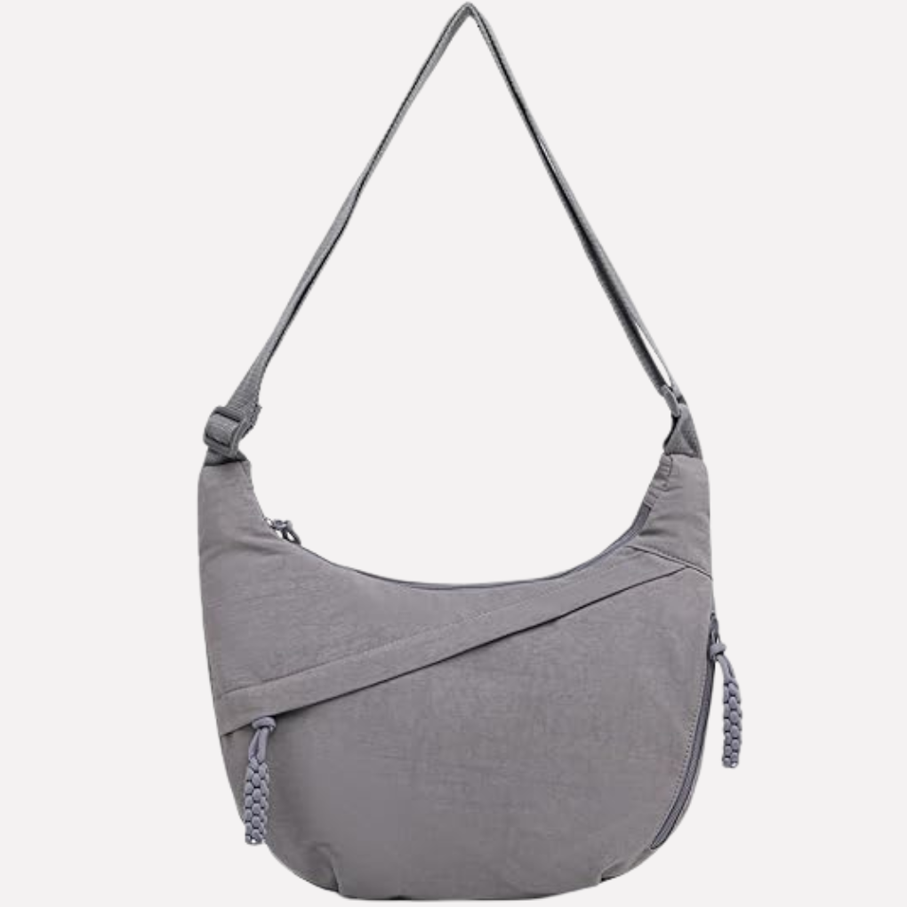 Charly | Women's Crescent Shoulder Bag with Braided Detail