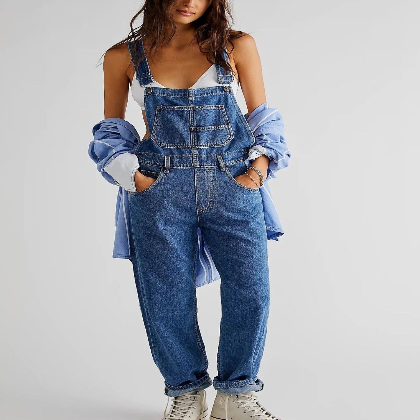 Charly | Women's Denim Overalls Relaxed Fit Jumpsuit