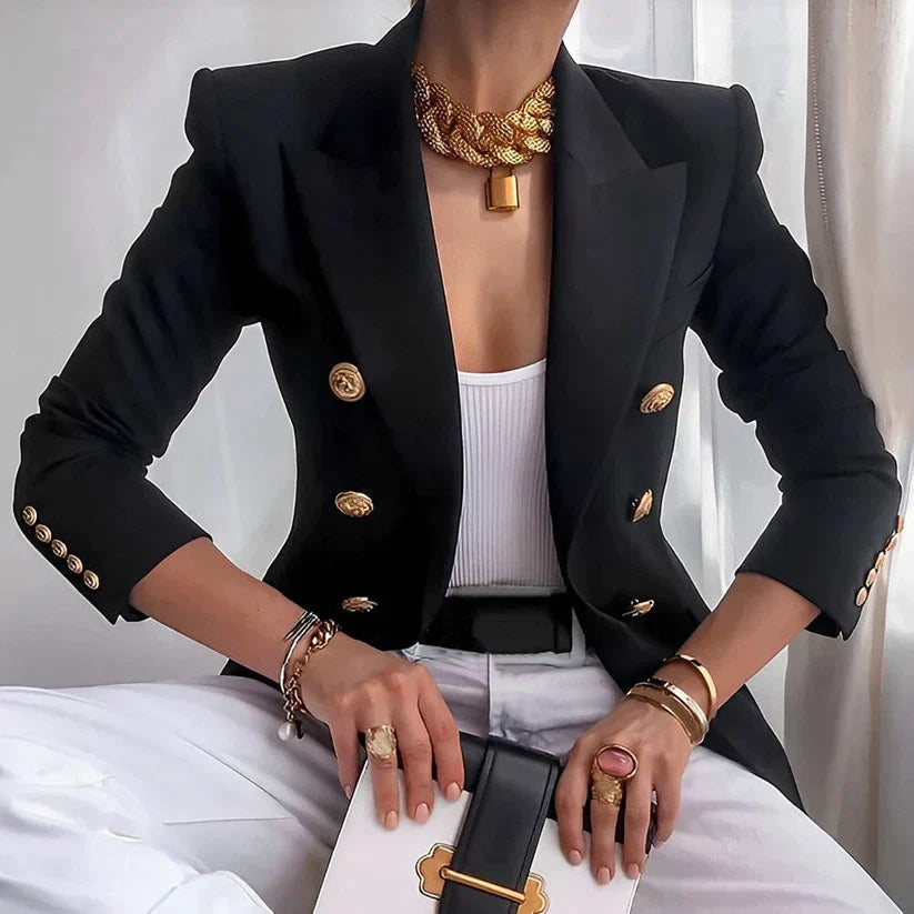 Charly | Women's Double-Breasted Blazer with Gold Buttons
