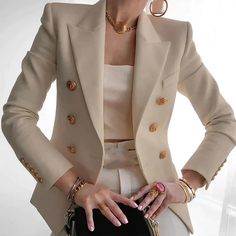 Charly | Women's Double-Breasted Blazer with Gold Buttons