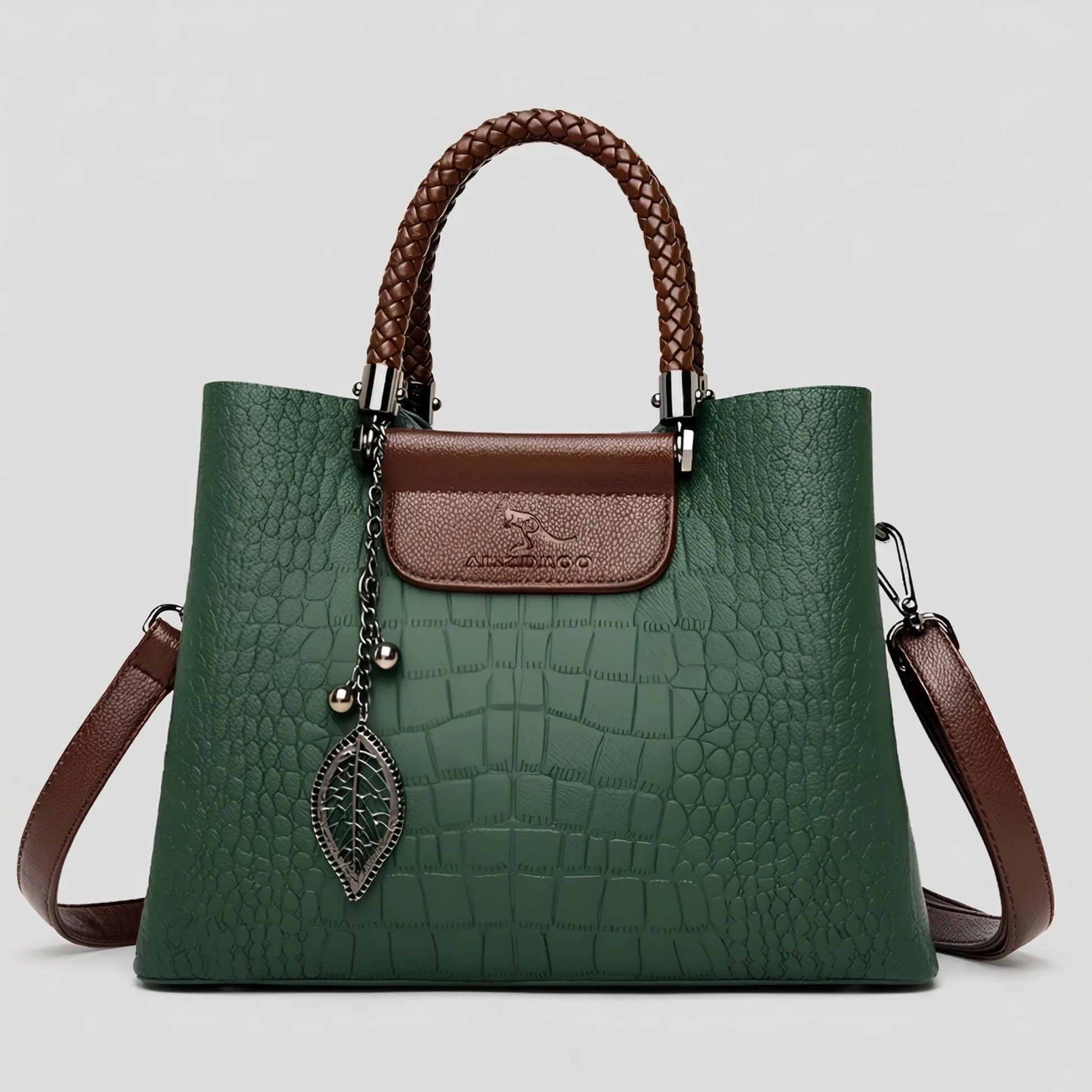 Charly | Women's Embossed Tote Bag with Braided Handle