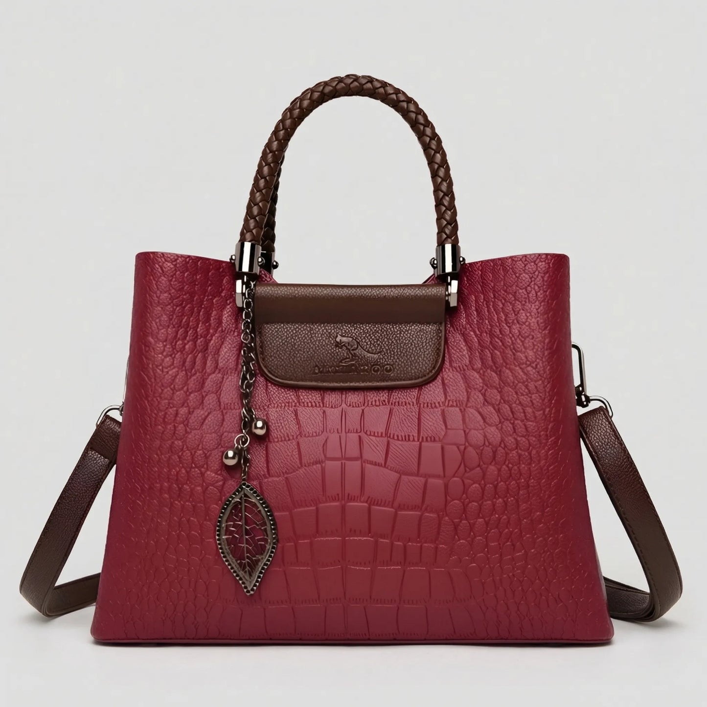Charly | Women's Embossed Tote Bag with Braided Handle