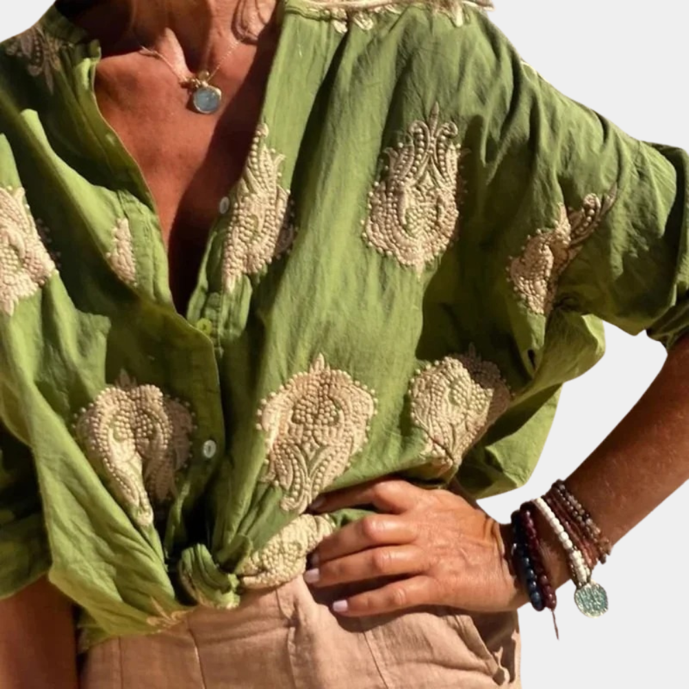 Charly | Women's Embroidered Button-Down Shirt