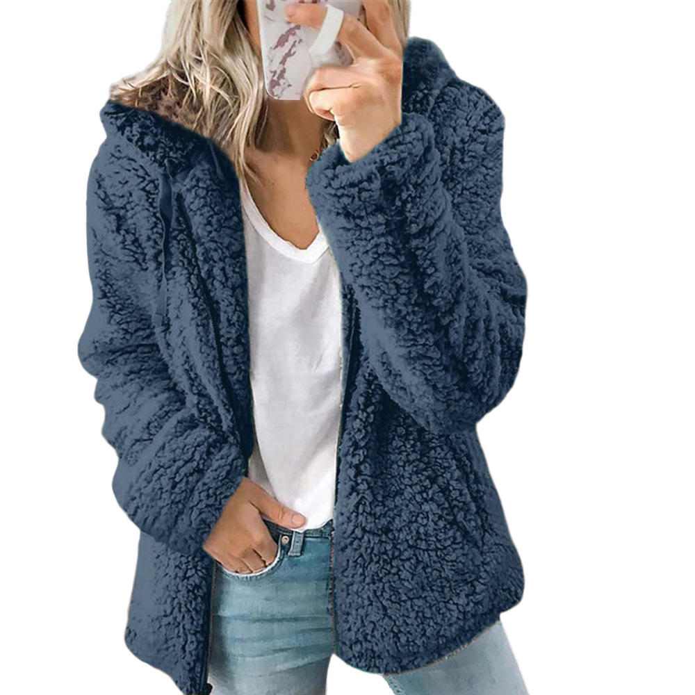 Charly Women's Fashion | Elegant Bear Teddy Fur Coat: Soft Fleece Coat with Pockets and Zipper