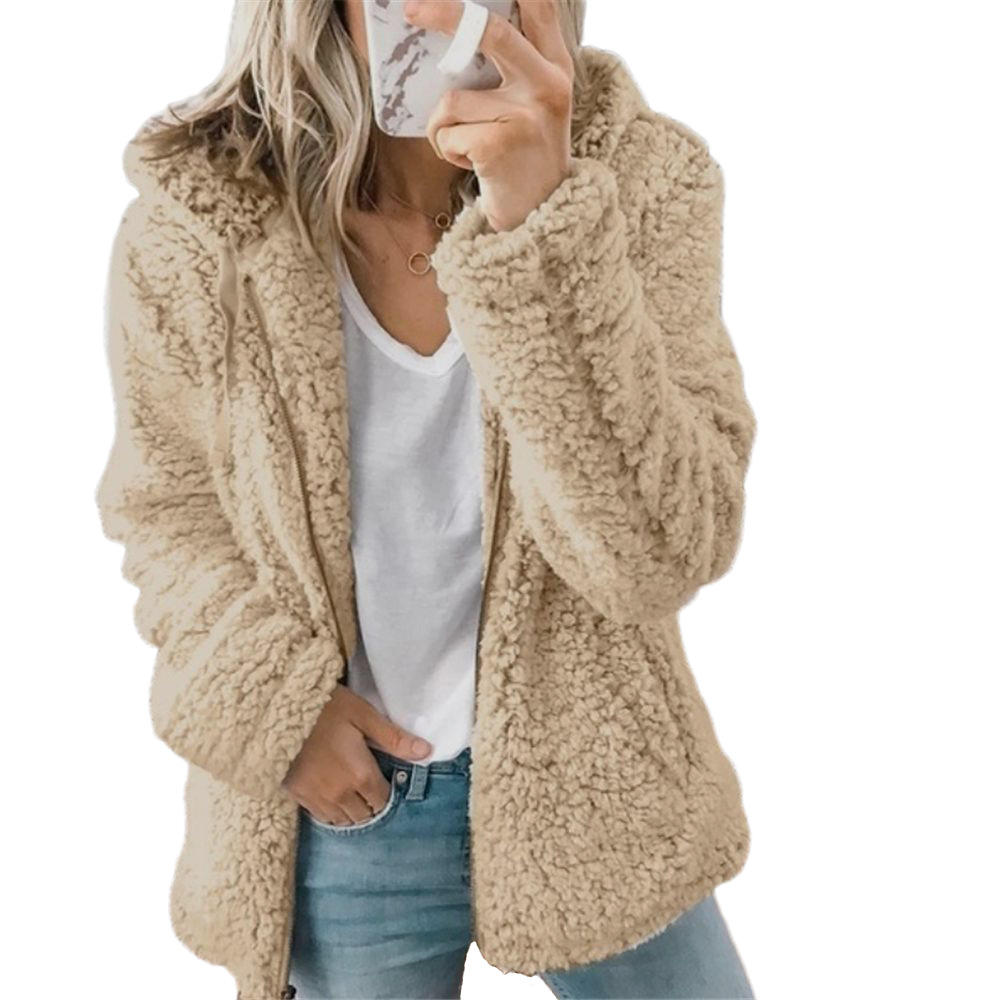 Charly Women's Fashion | Elegant Bear Teddy Fur Coat: Soft Fleece Coat with Pockets and Zipper