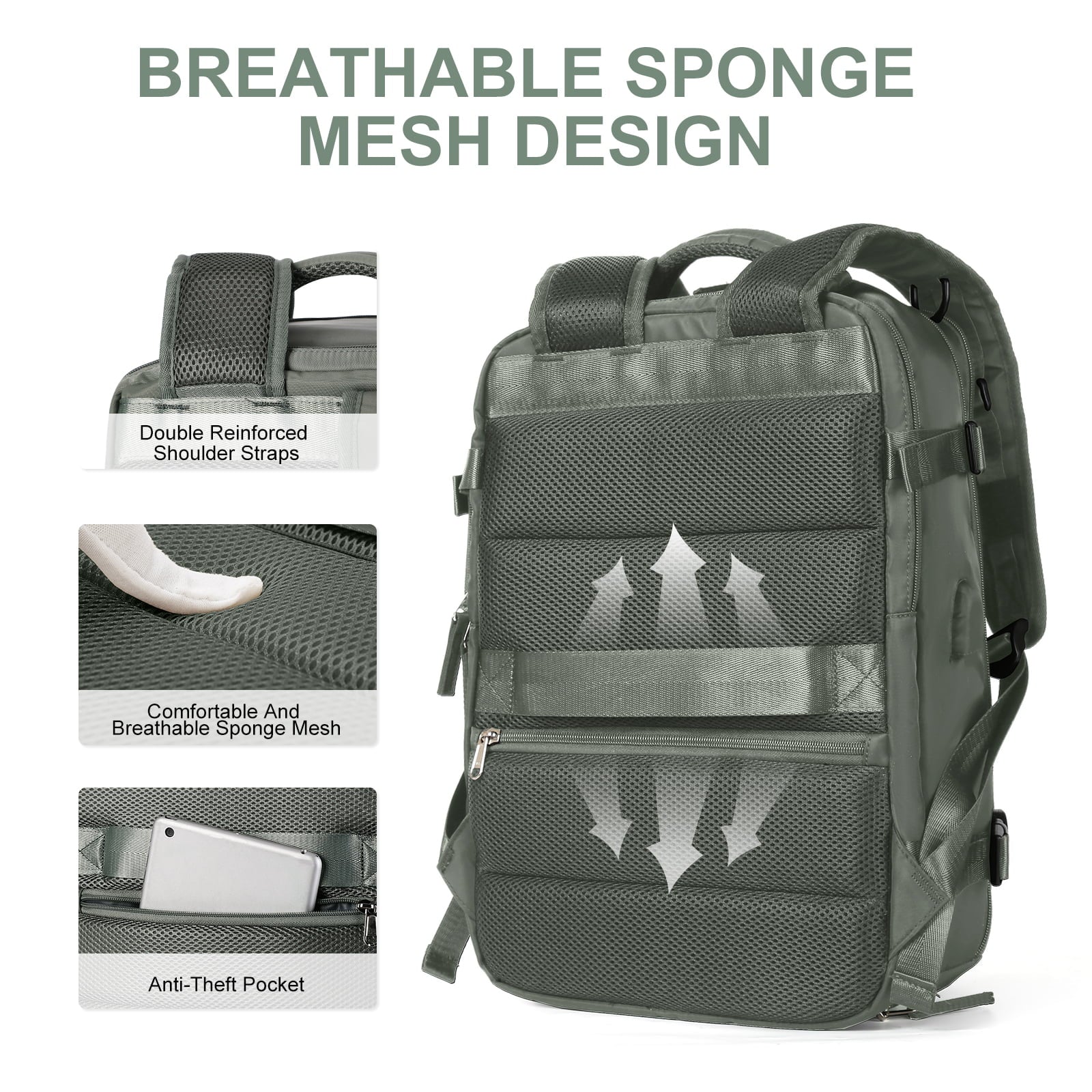 Charly | Women's Large Travel Backpack – Waterproof Hiking Backpack | Anti-Theft