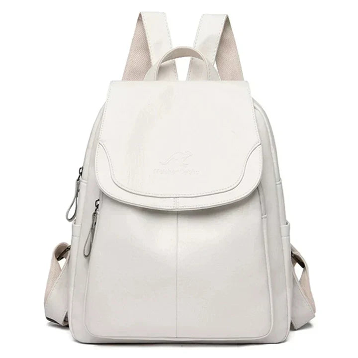 Charly | Women's Leather Flap Backpack with Structured Design