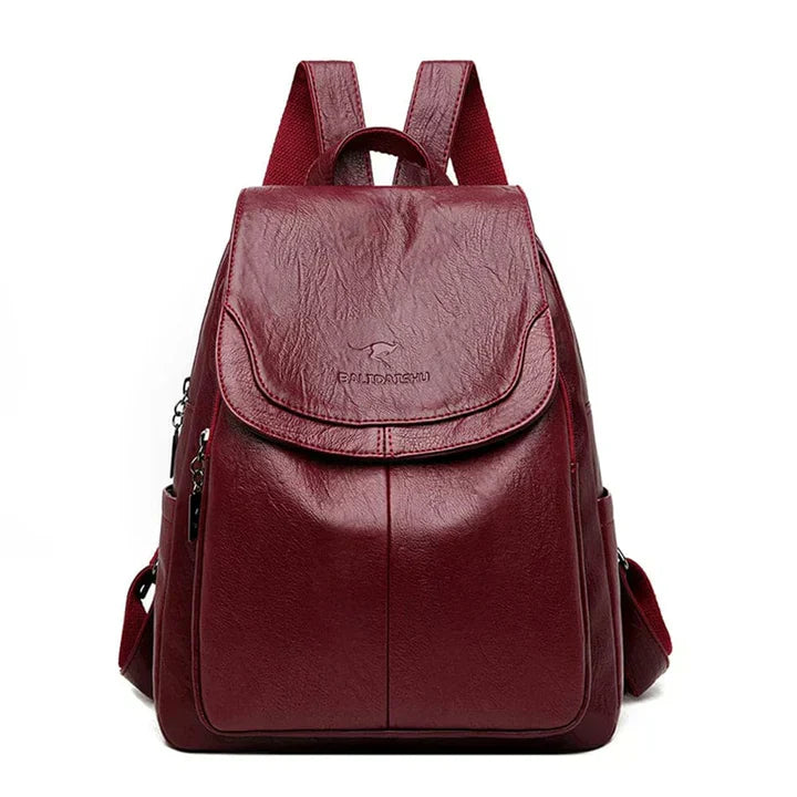 Charly | Women's Leather Flap Backpack with Structured Design