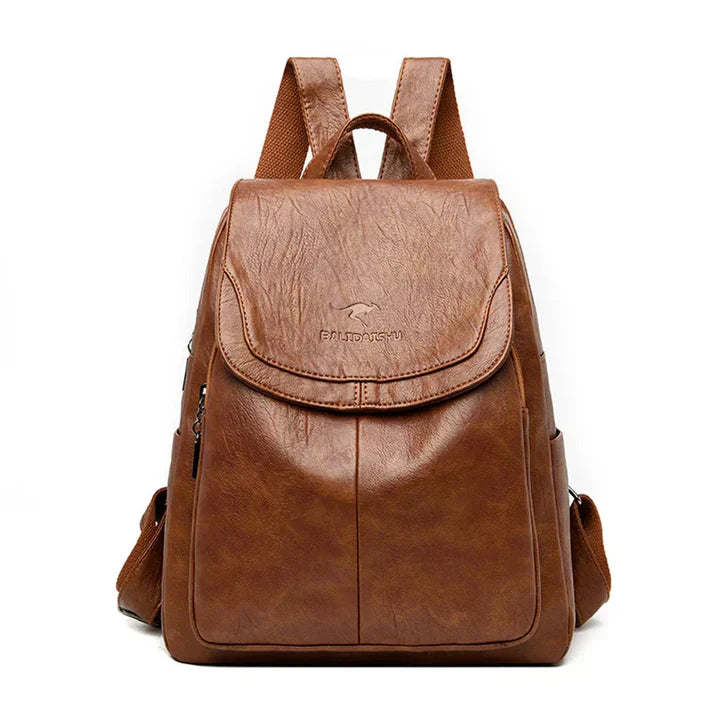 Charly | Women's Leather Flap Backpack with Structured Design