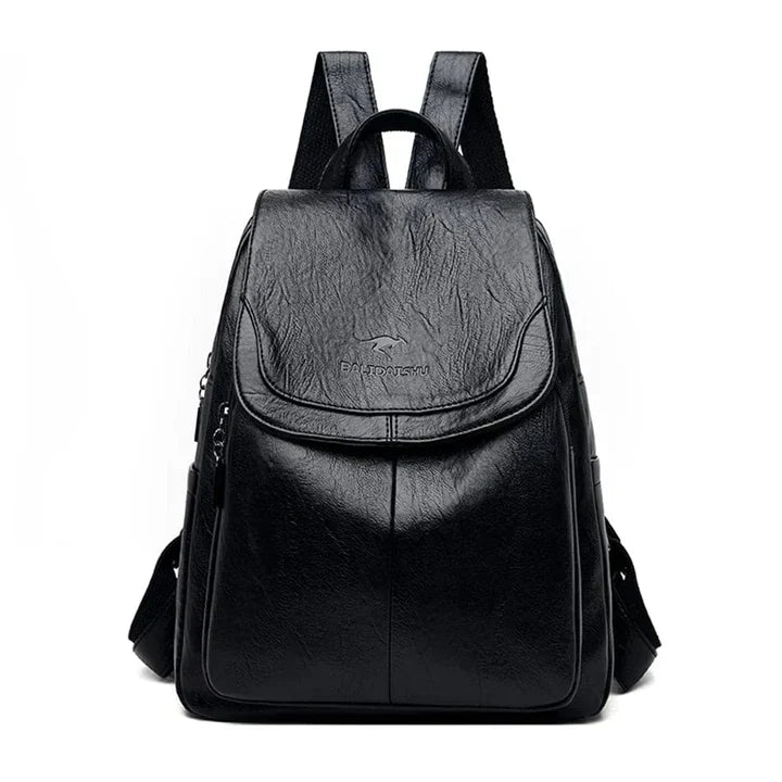 Charly | Women's Leather Flap Backpack with Structured Design