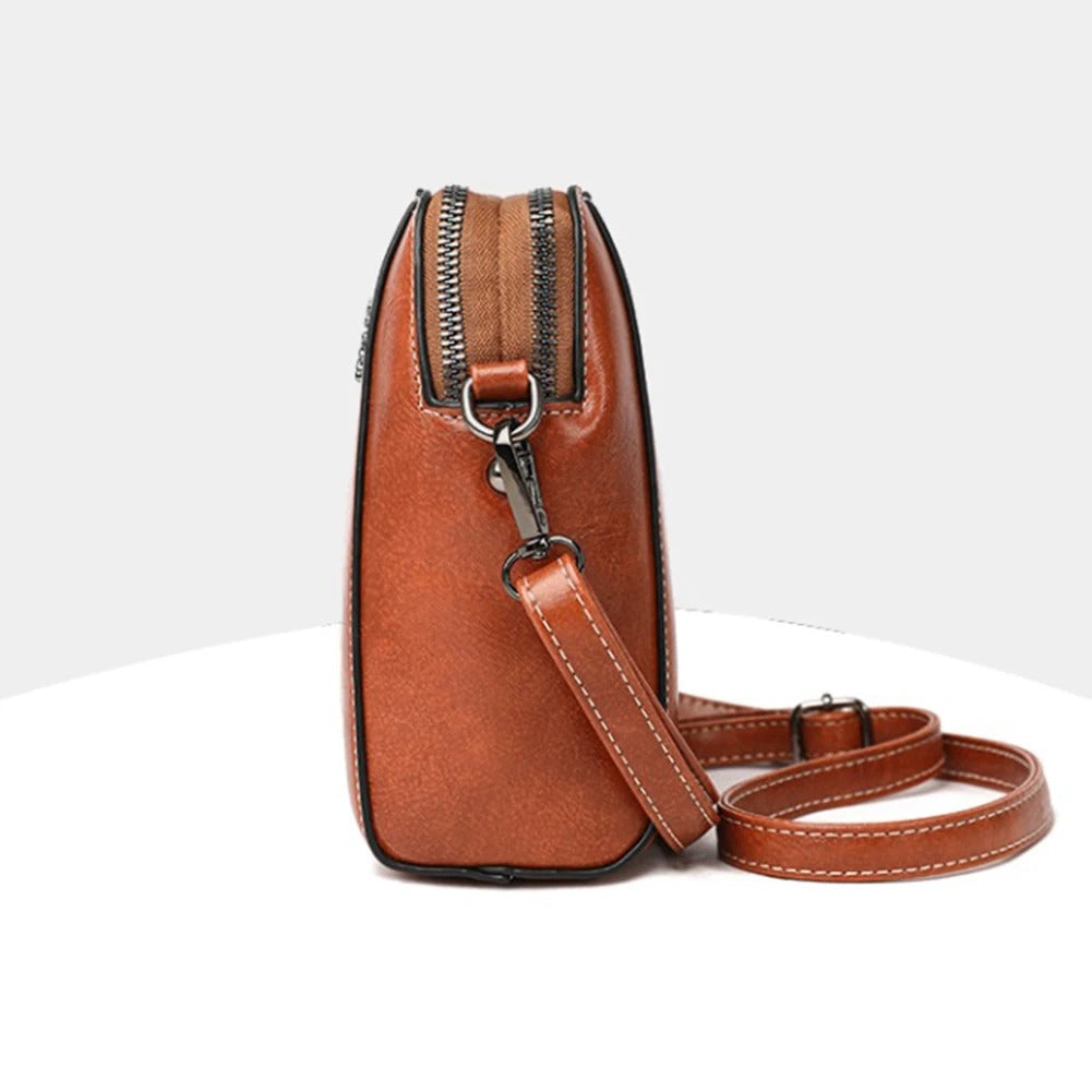 Charly | Women's Leather Shoulder Bag with Decorative Embellishment